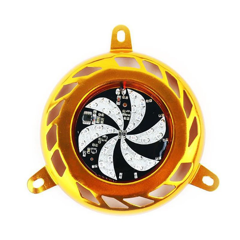 دراجة نارية شفرة الهواء غطاء المبرد الحرارة درع الغطاء الواقي مع مصباح ليد ملون غطاء المبرد الروتاري مروحة مصبغة درع