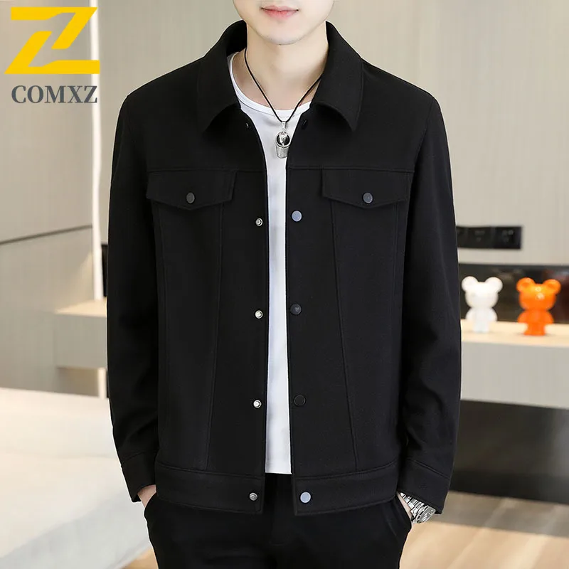 COMXZ Premium Mens Jacket Fashion ClassicTurndown Collar Adventure Comfort Coat Casual Daily Durable Spring Autumn Outerwear​
