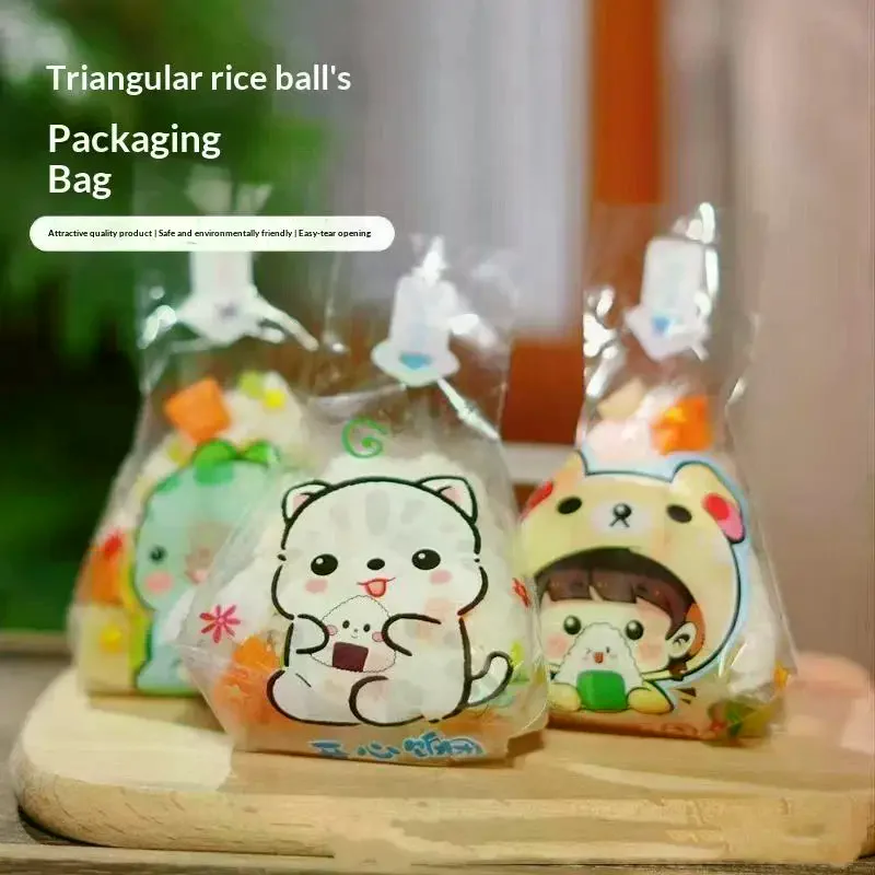 50Pcs Triangle Rice Vegetable Roll Onigiri Sushi Disposable Packaging Bags Bento Accessories