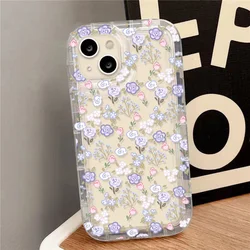 Small Florals Clear Phone Cases For IPhone 15 Case iPhone 17 Air 16e 16 Pro Max 14 13 11 12 XR X Xs Max Capa Soft Silicone Cover