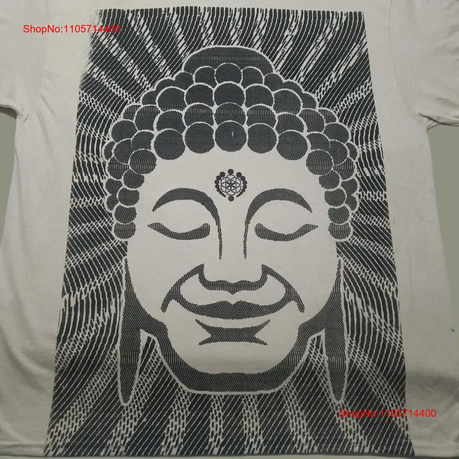 T Shirt Optical Buddha on Army or Sand vintage Washed Breathable streetwear Top For Everyday Wear Casual homme Soft