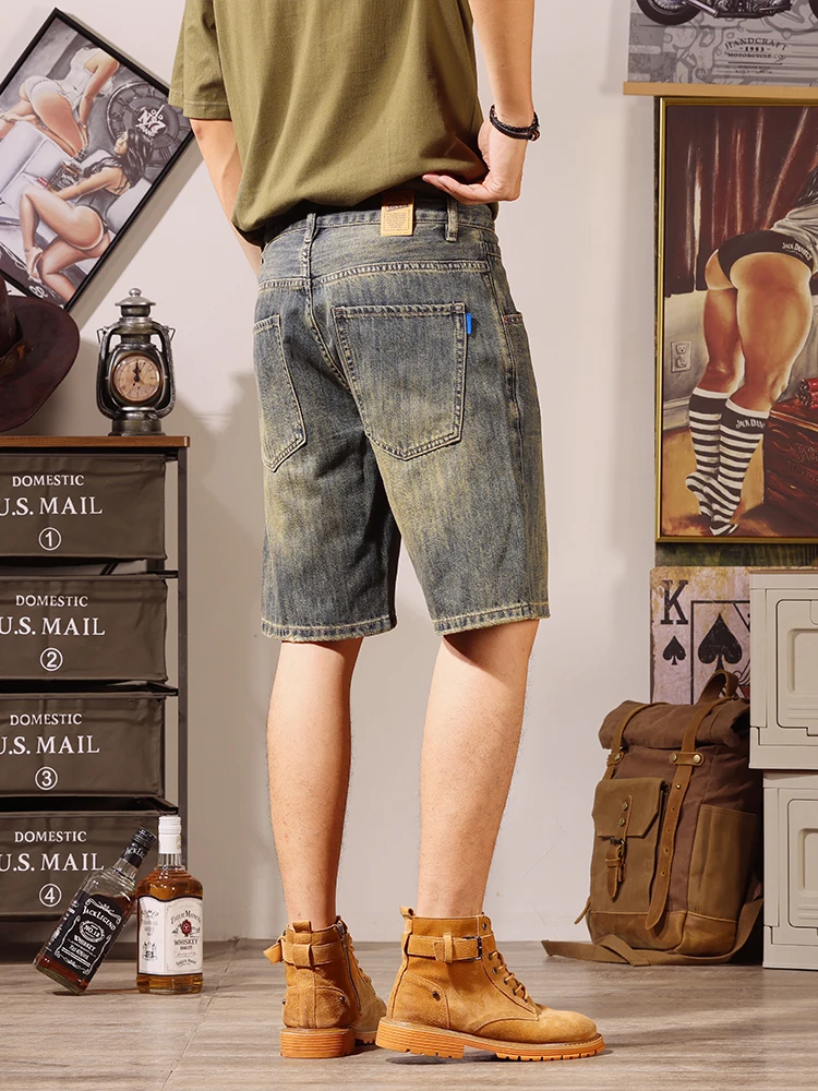 

Мужские джинсы Gocolman в винтажном американском стиле, свободного кроя, тонкие, летние, из денима, прямые брюки с пятисекционным поясом, средней посадки