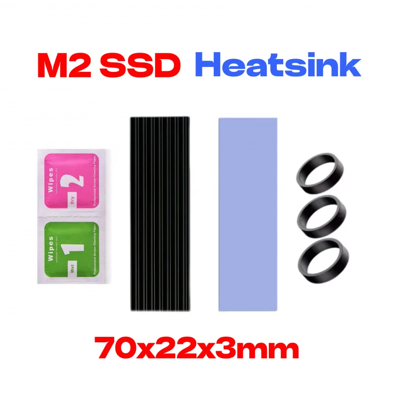 Aluminum Cooling Heat Sink for M.2 NGFF SATA PCI-E NVME M2 SSD Heatsink Computer Accessories 70*22*3mm 6mm