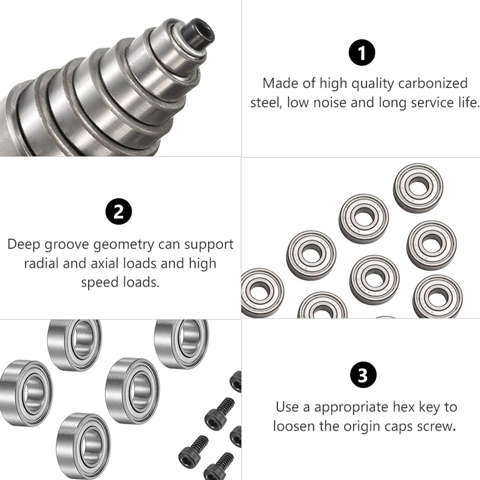 

12PC Woodworking Kit for Repair Bearings Router Bit Bearing Set Accessory Kit Replacement Bearings Replacement 3 16\