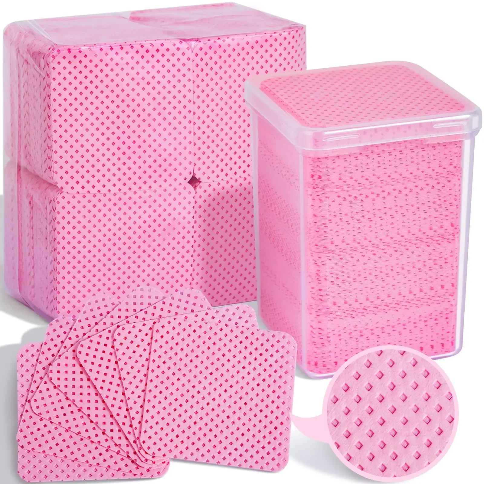 200 Pz/set Tessuto Nail Gel Polish Remover Dischetti di Cotone Senza Lint Salviette per Unghie Estensione Delle Ciglia Colla Salviette Panno Detergente Non Tessuto