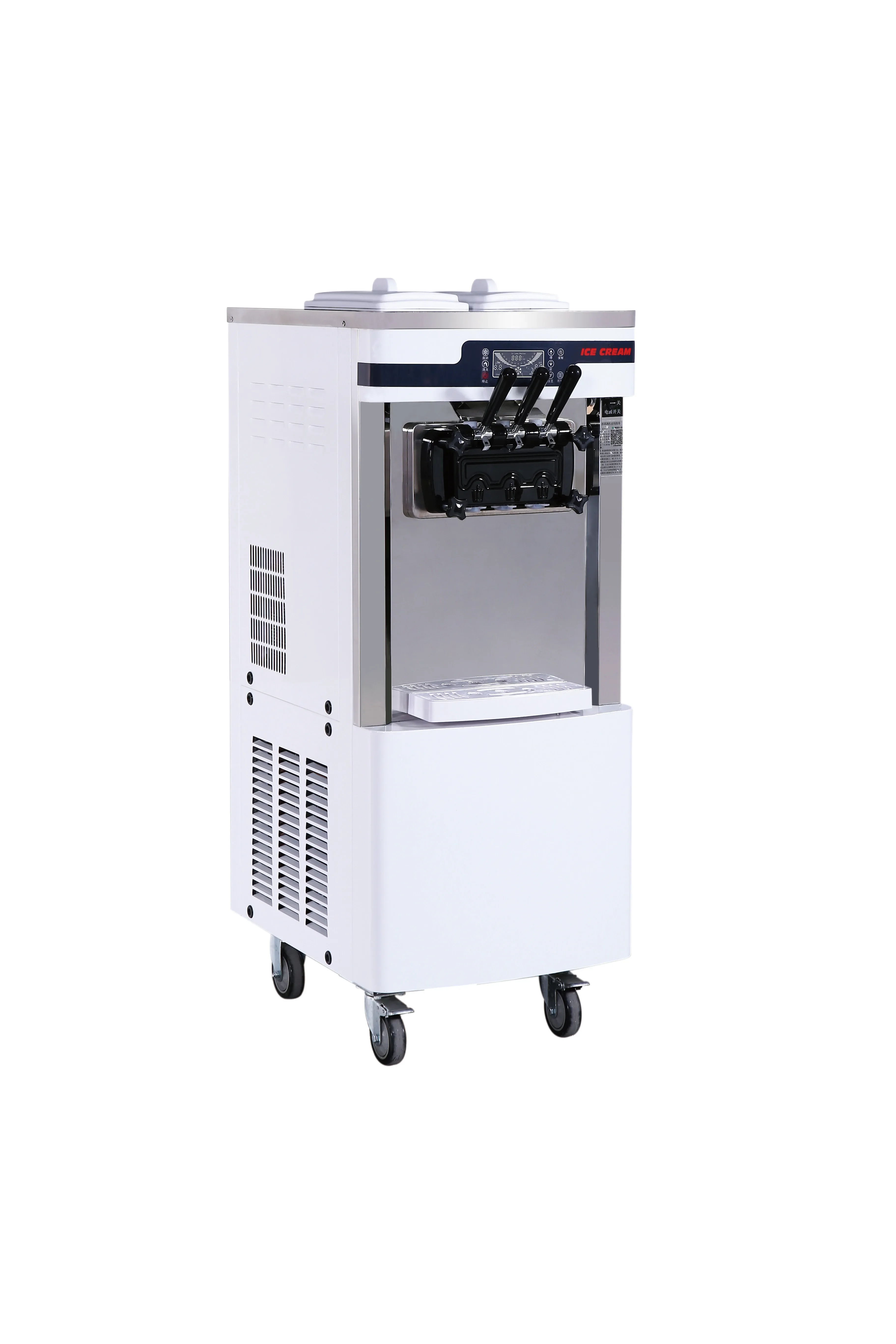 Commercial Automatic Soft Serve Ice Cream Maker Machine Economical Home Use With Three Flavors Yogurt Milk Chocolate Water