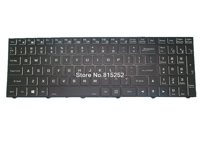 Laptop Keyboard For Kustom GameBook 3-15 United States US With Frame With Backlit New Black