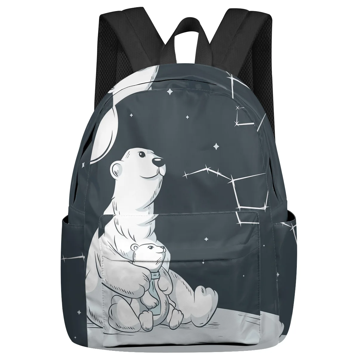 

Polar Bear Moon Star Cartoon Large Capacity Bookbag Travel Backpacks Schoolbag For Teenager Women Laptop Bags Rucksack