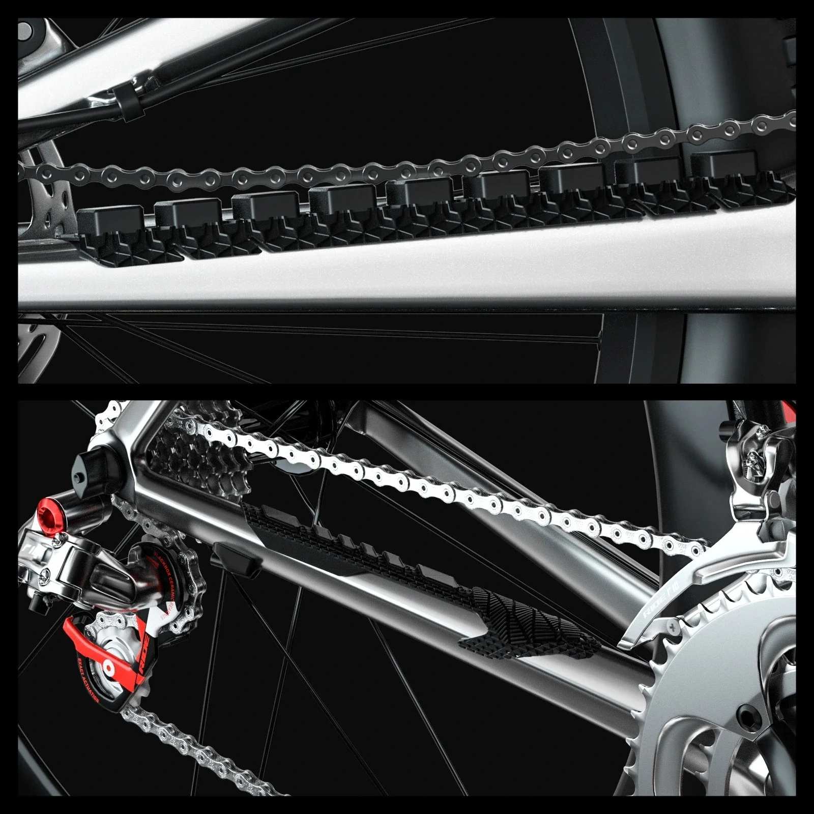 1PC Bicycle silicone chain protection sticker lower pipe protection chain sticker anti scratch sticker for mountain road vehicle