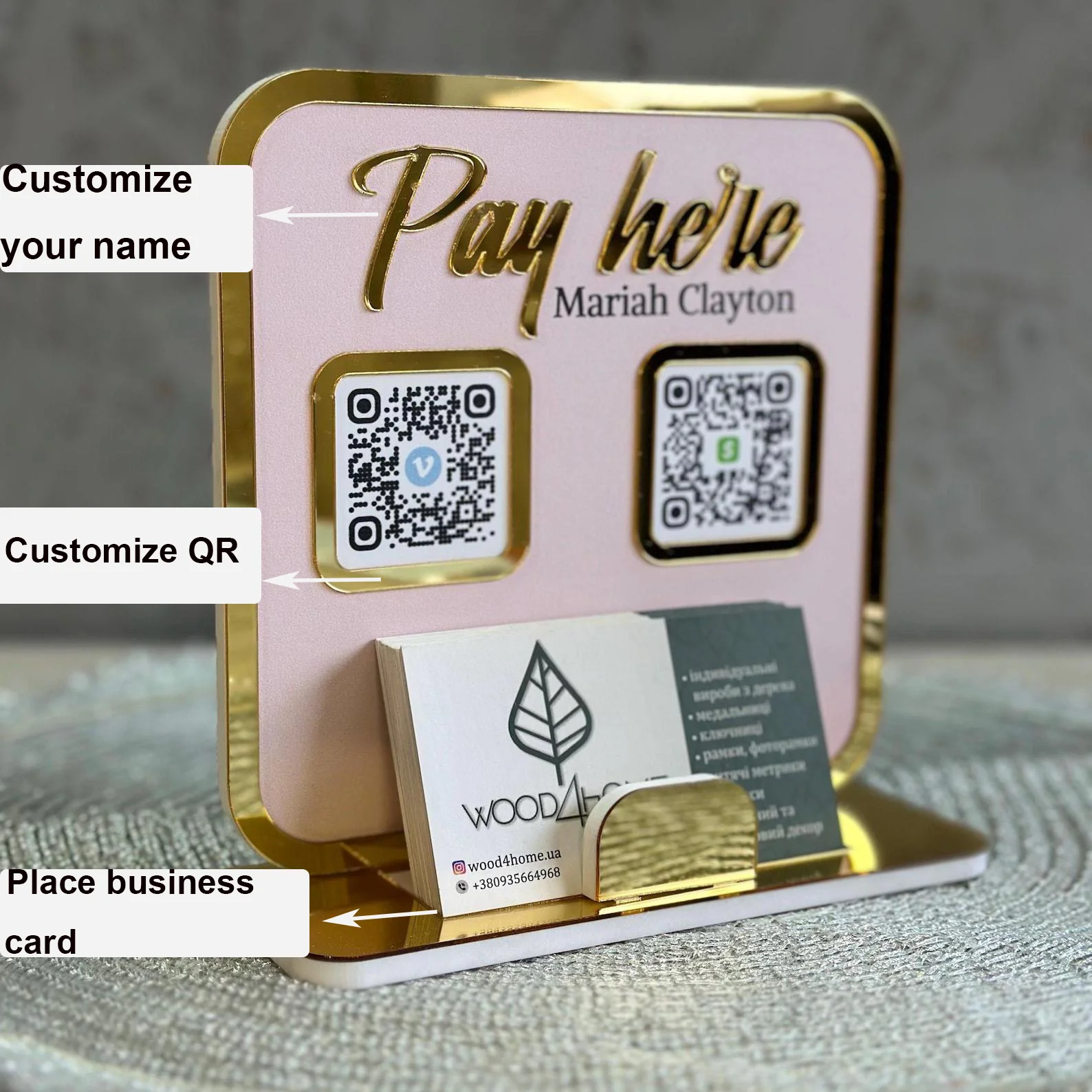 Customized QR Code Acrylic Decorative Plaque for Counter Menu Display Comment Collection Perfect for Restaurant Cafe Hotel Shop