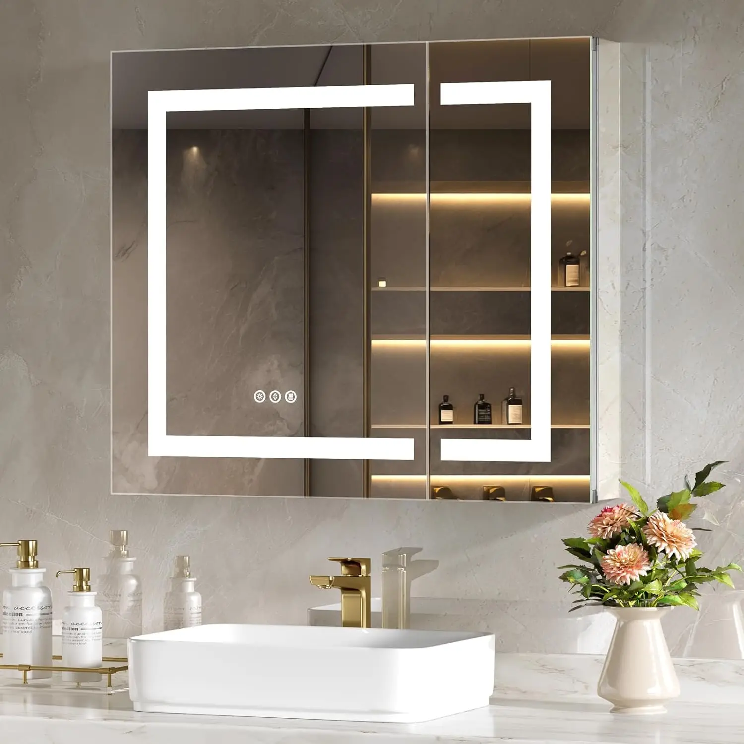 LED Lighted Medicine Cabinet with Mirror 30