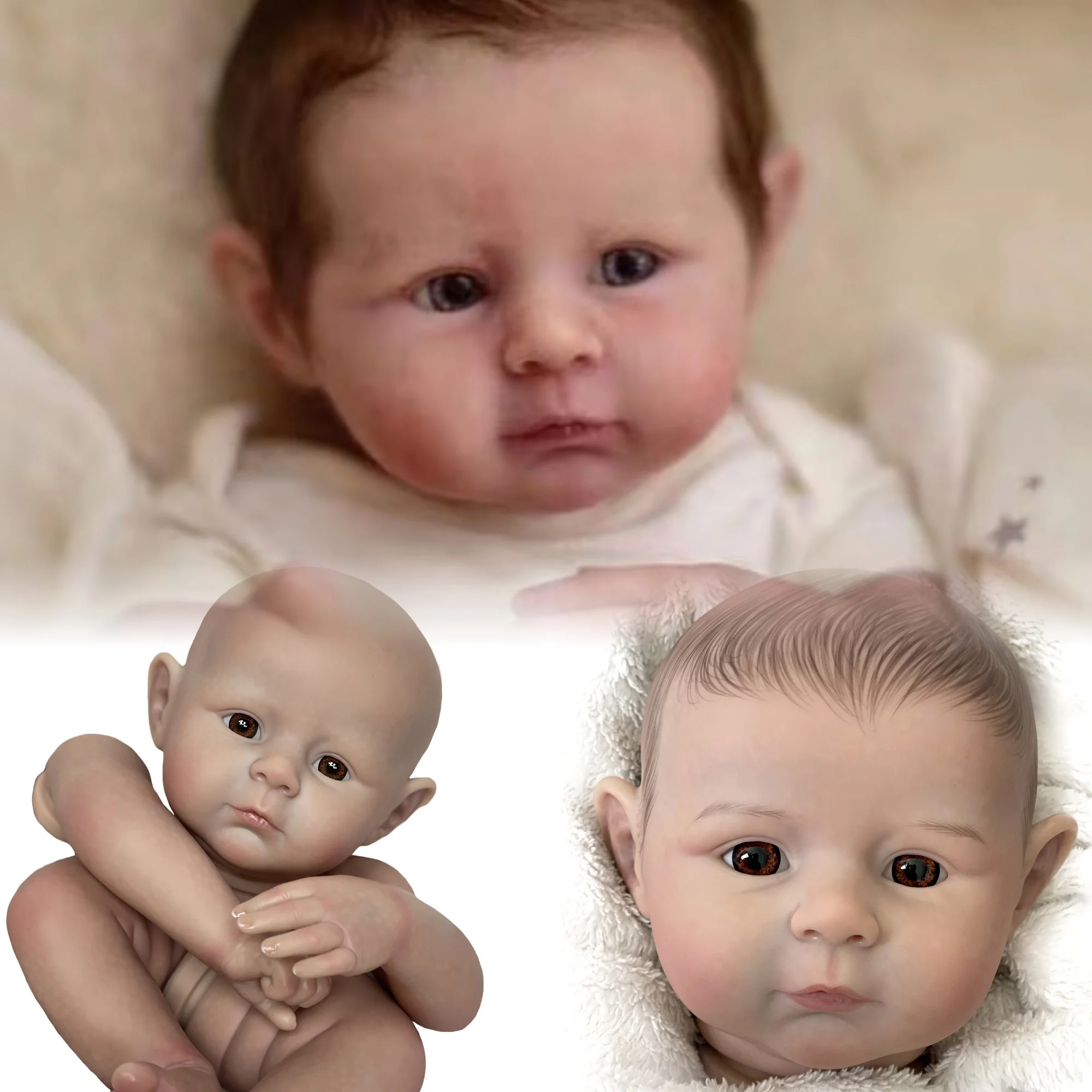 18-20 Inch Archie Painted Bebe Reborn Kits Lifelike Reborn Dolls Open Eyes Kit Reborn Pеборн готовый Muñecas Reborn