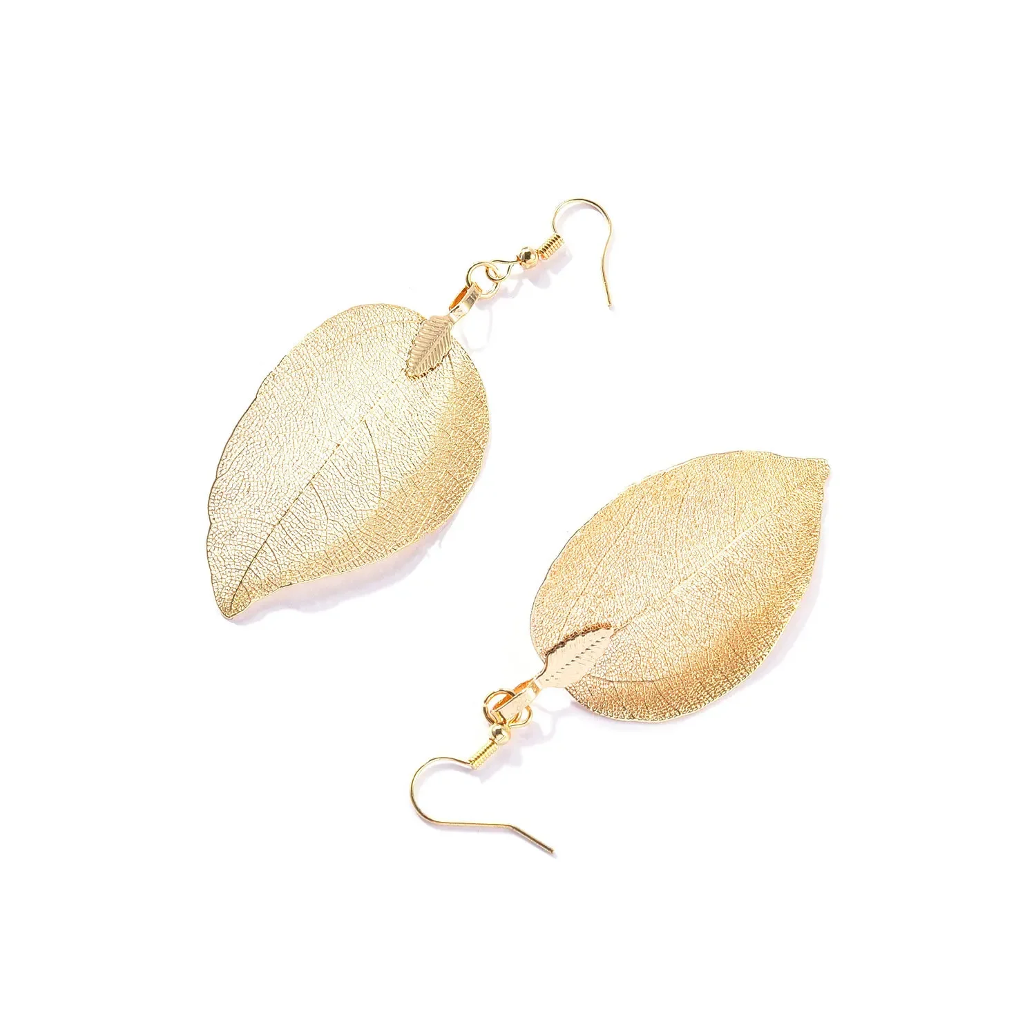 

Fashion Elegant Vintage Gold Color Metal Leaves Dangle Drop Earrings For Women Unique Design Versatile Jewelry Ear Accessories