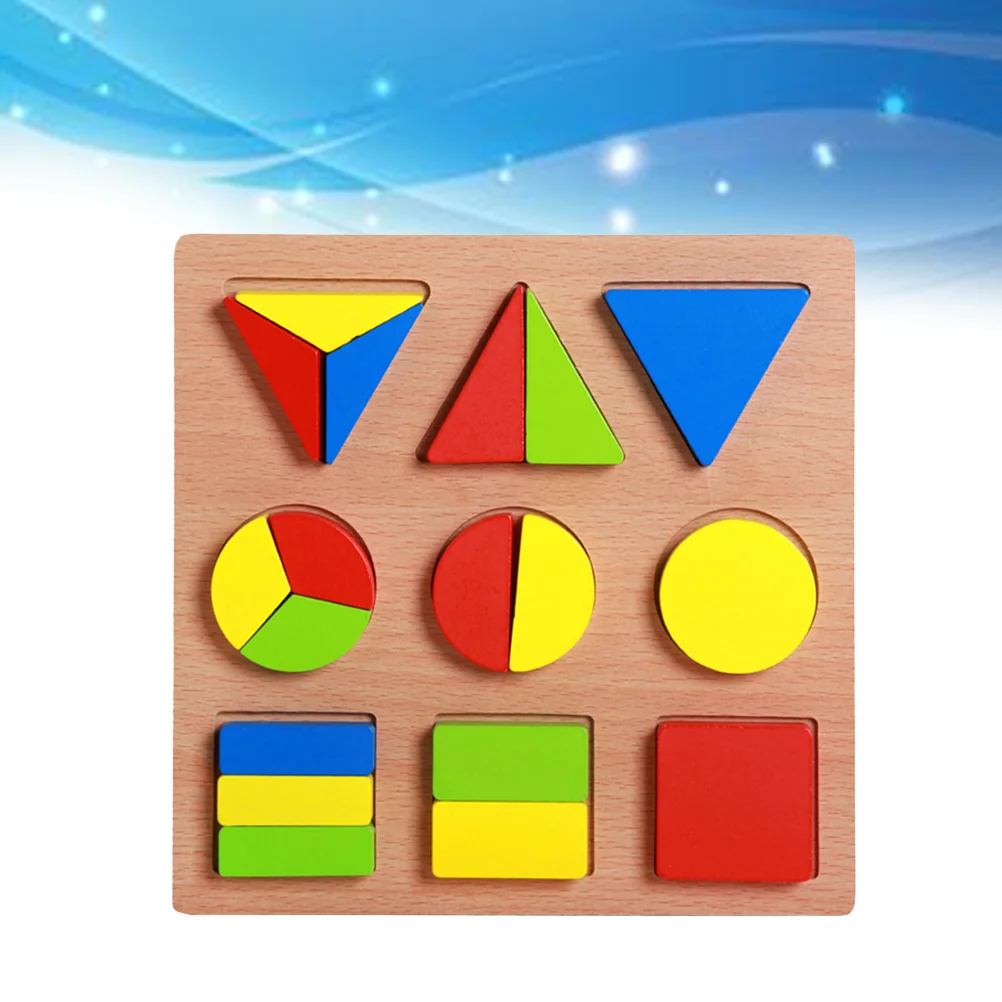 1 Set 1 Set Holz-Puzzle-Brett mit Geometrie-Form für Kinder, pädagogische Passform für Farberkennung, Formsortierung für Feinmotorik
