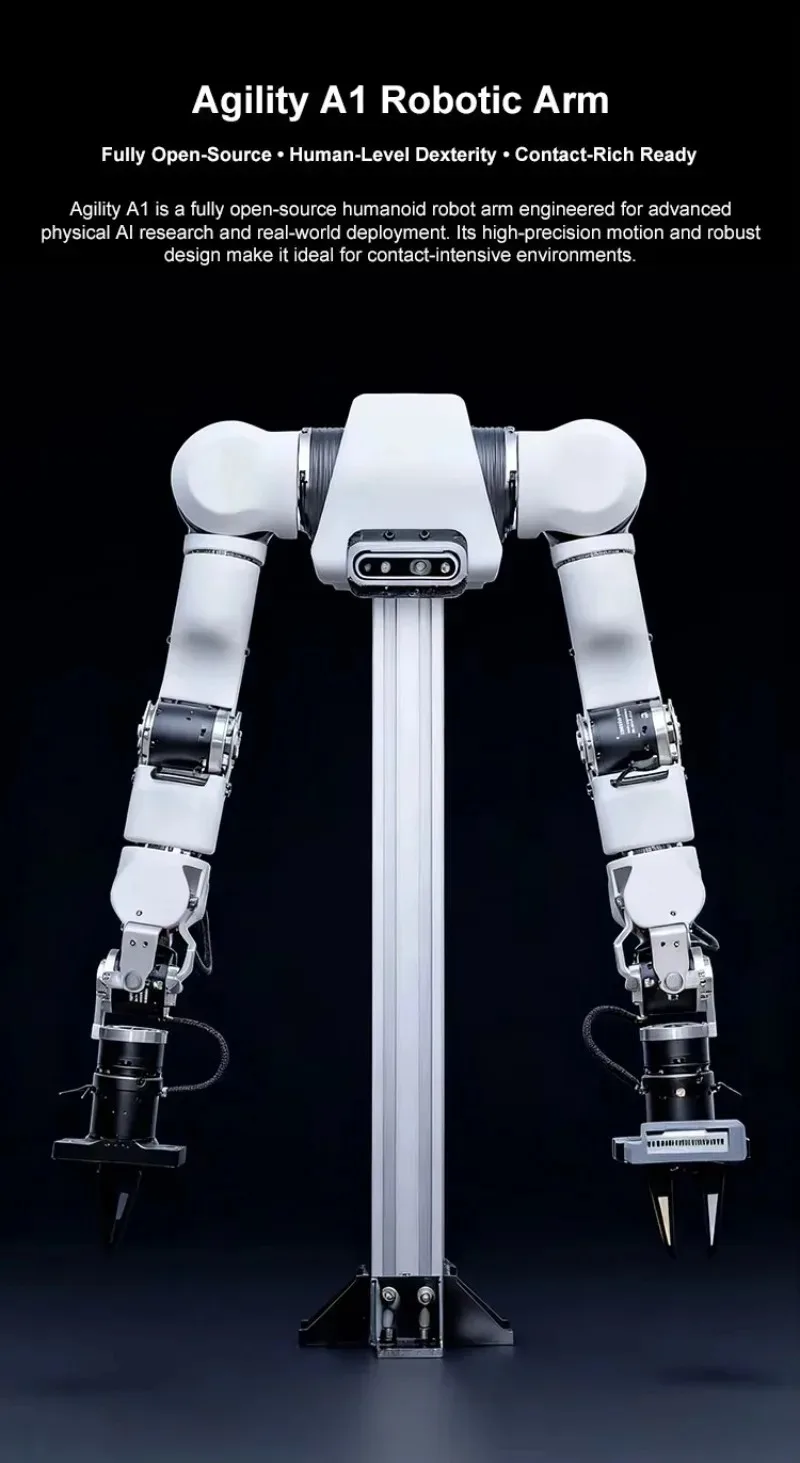 A1 Open Source 7-DOF Humanoid Robot Arm Remote Operation, Learning AI Research Platform