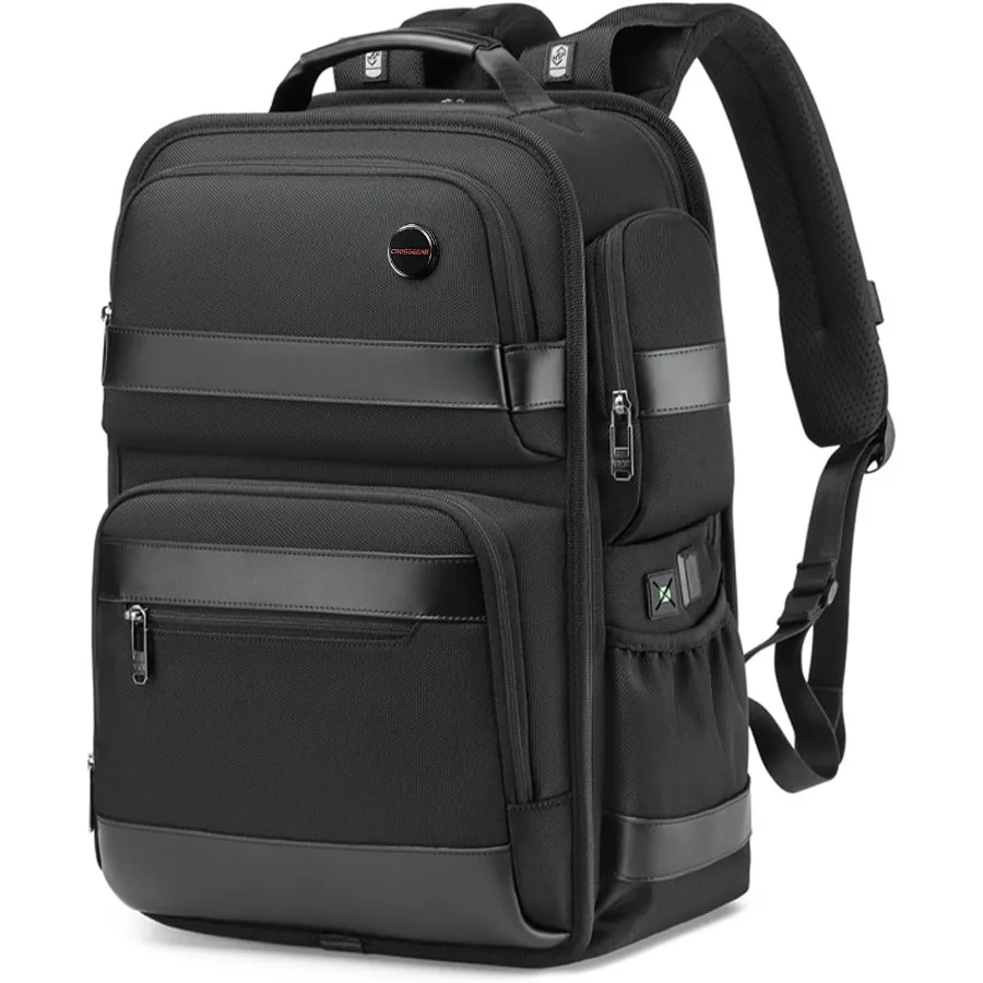حقيبة ظهر للكمبيوتر المحمول للأعمال للرجال، حقيبة ظهر للسفر تناسب مقاس 16 بوصة، حقائب نهارية كاجوال للكمبيوتر، منفذ شحن USB للمياه