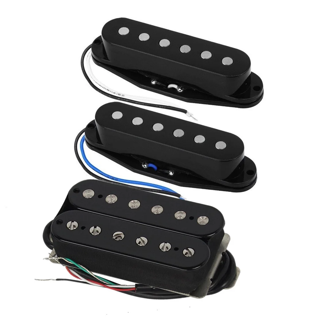 

FLEOR 3PCS Black SSH Set Alnico 5 Humbucker Pickup & Single Coil Pickups HSS Electric Guitar Parts