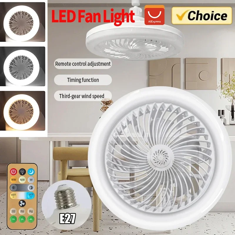 ventilador de teto led com luz controle remoto iluminacao regulavel quarto e sala de estar e27 converter base 85265v 01