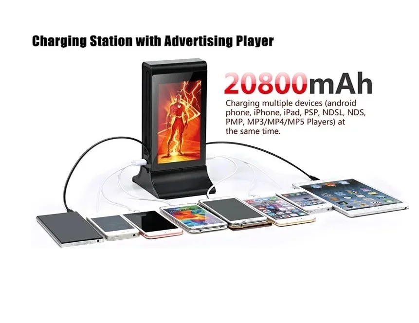 FYD-835SD High Capacity Powerbank 20000mah 40000mah Restaurant Charging Station Menu Power Bank Charger For Phone
