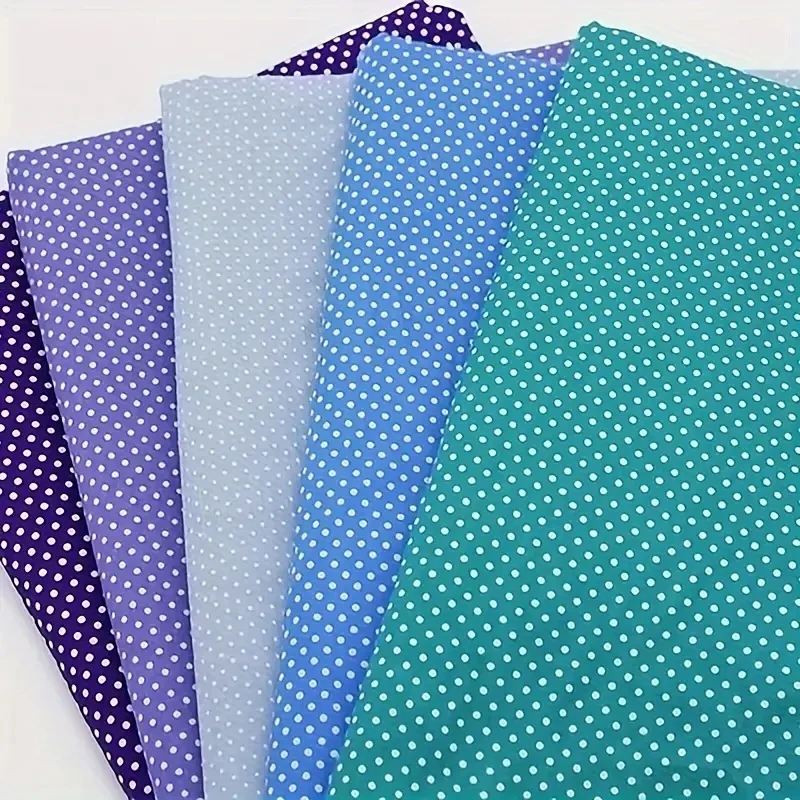 20pcs/set Multicolor Non-repeat Polka Dot Cotton Blend Fabric For DIySewing Scrapbooking Quilting Craft Patchwork