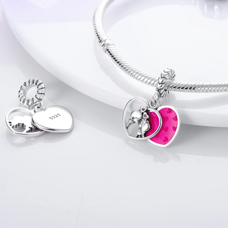 Infinity Heart Charm Beads Love Message Dangle Charms Fits 3mm Bracelet Necklace For Women Pendant Luxury 925 Silver DIY Jewelry