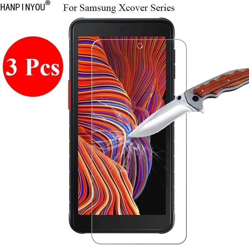 3 Pcs/Lot New 9H 2.5D Tempered Glass Screen Protector For Samsung Galaxy Xcover 7 6 5 Pro 2 Protective Film + Clean Tools