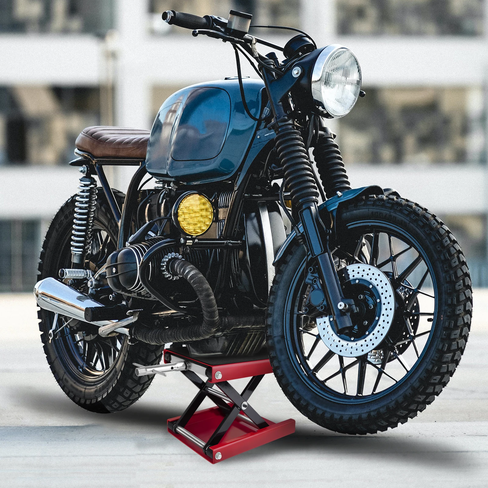 1100LBS دراجة نارية رفع ، دراجة نارية مقصية رفع جاك الصلب مقص جاك أداة إصلاح الارتفاع قابل للتعديل 90-365 مللي متر #6