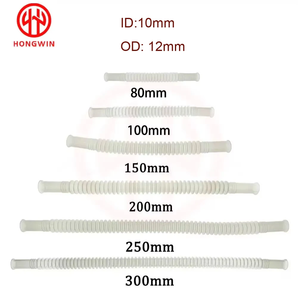 10PCS Brand 80 100 150 200 250 300 mm ID:10 OD:12  Nylon Tube Fuel Line Bellows Corrugated Pipe For Fuel Pump Plastic Universal