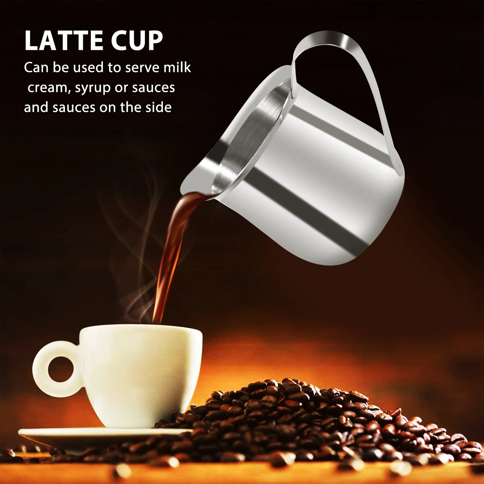 3 Pack Stainless Steel Bell Creamer Espresso Shot Frothing Pitcher Cup Latte Art Espresso Measure Cup( 2/3/5 Oz)