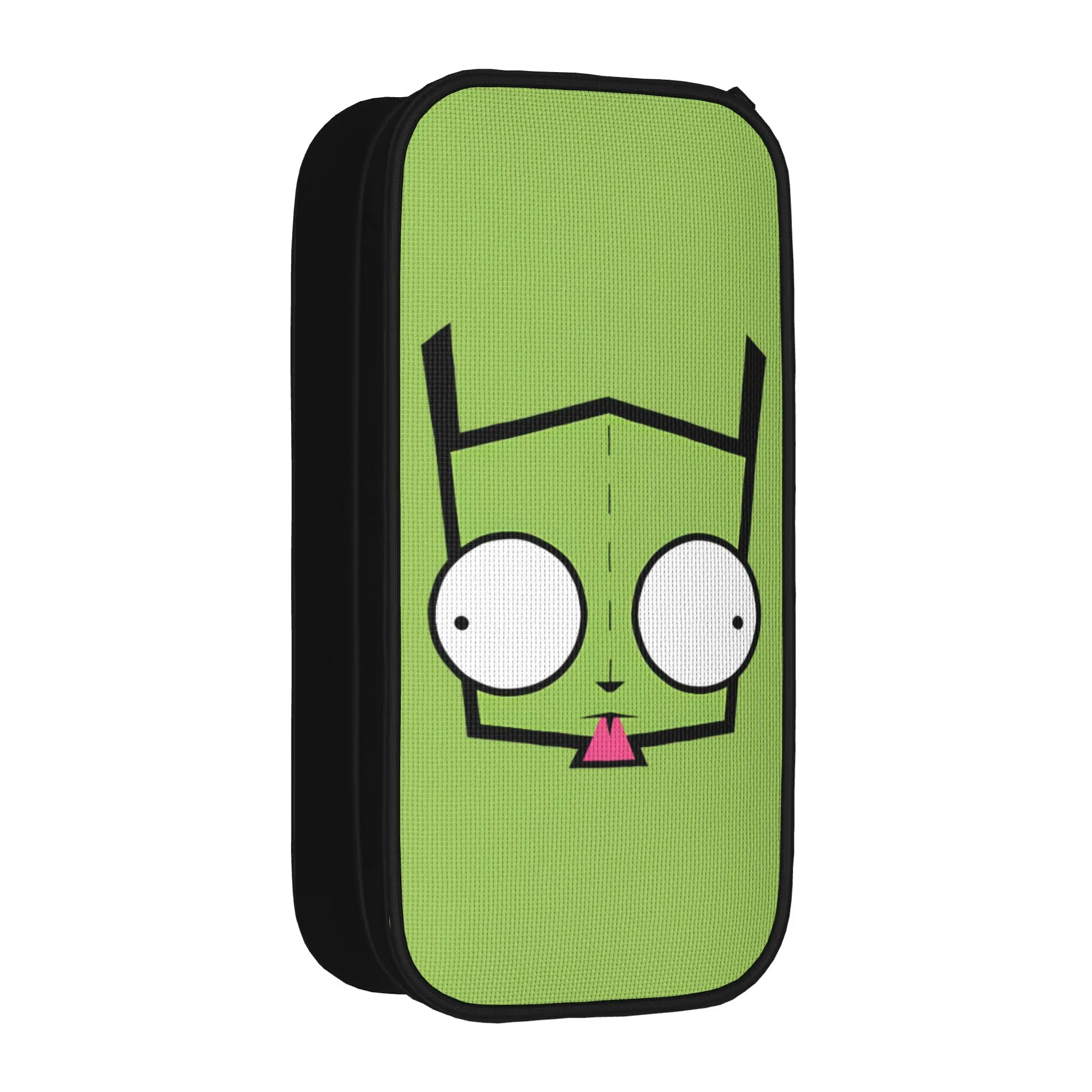 Gir Invaders Zim Cartoon Pencil Case Fashion  Pen Bag Girls Boys Large Storage Office Gift Pencilcases