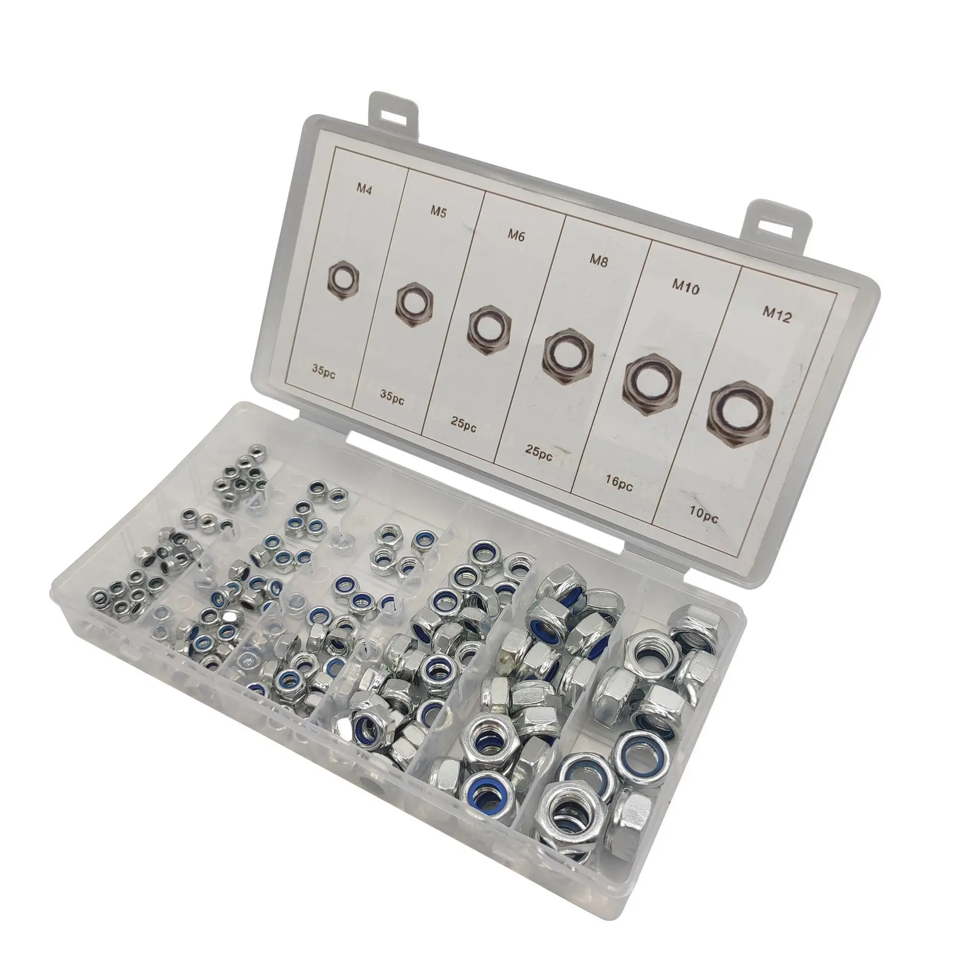 Fastener Hardware 146PC Anti Loosening Nut Combination Locking Hexagonal Screw Cap Set
