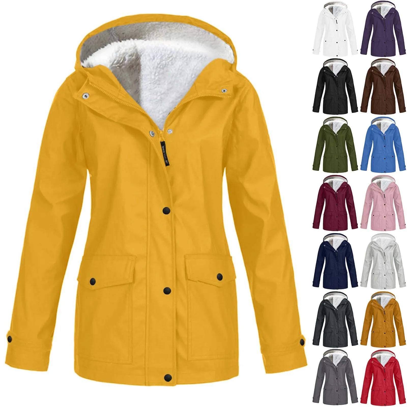 h Rain Jacket Women Zip Up Casual Hoodies Windbreaker Jackets Long Sleeve Coat Travel Jackets