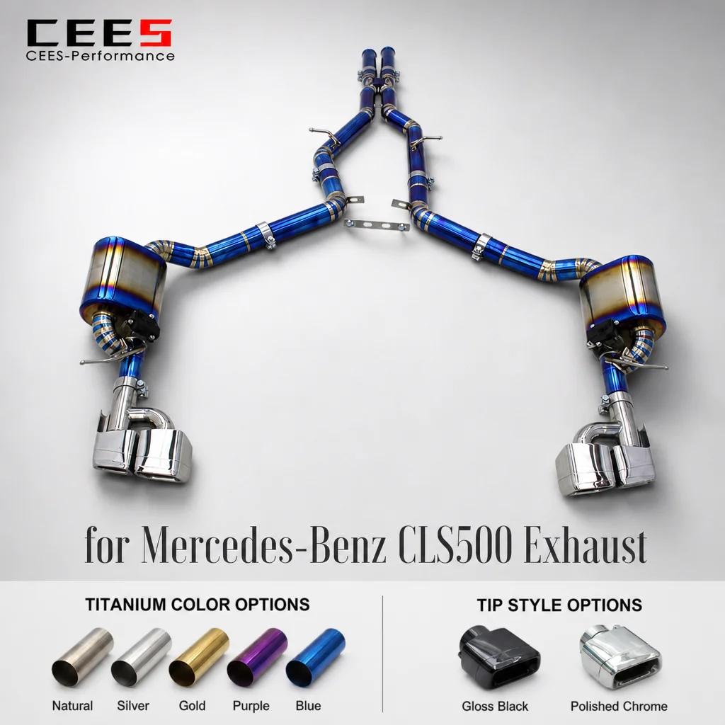 CEES Catback for Benz CLS500 2010-2017 Active X Midpipe Sound Exhaust Valvetronic Muffler Escape System