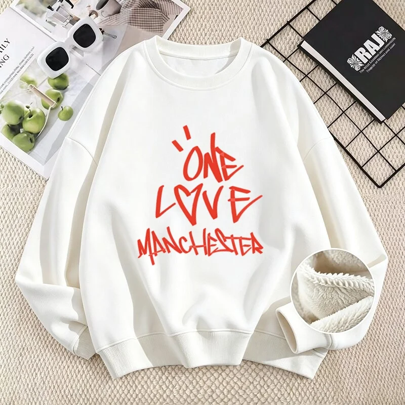 One Love Manchester Crewneck Sweatshirt Concert Long Sleeve Sweatshirts Pullover for Men and Women Fleece Clothes Y2k Streetwear