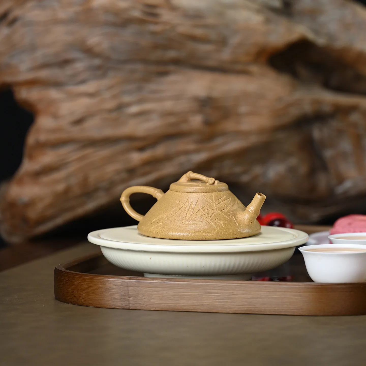 Pure Hand-Carved Xizhu Stone Gourd Chinese Style Self-Use Yixing Zisha Teapot Kung Fu Tea Brewing Pot 130ML