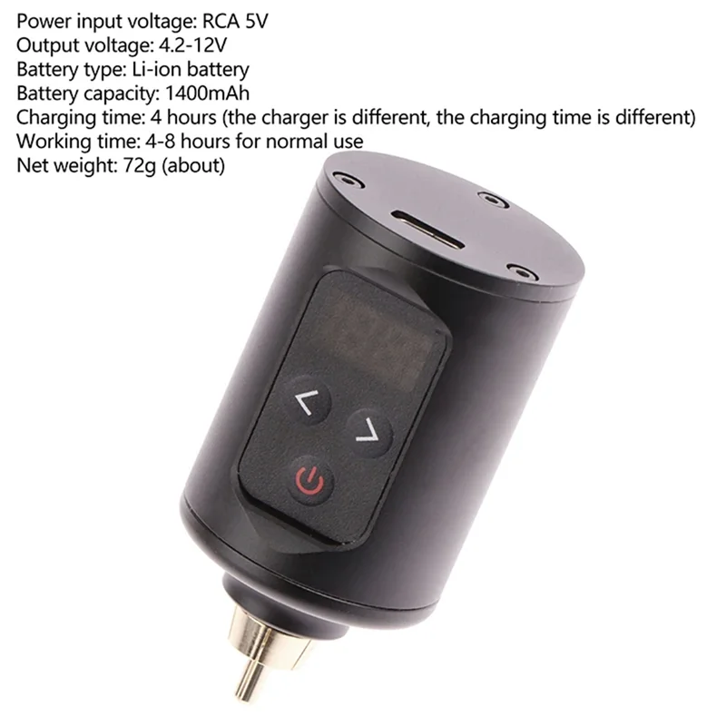 الدقة اللاسلكية الوشم قوة الوشم إمدادات الطاقة RCA المقبس 1400MA بطارية قابلة للشحن المحمولة