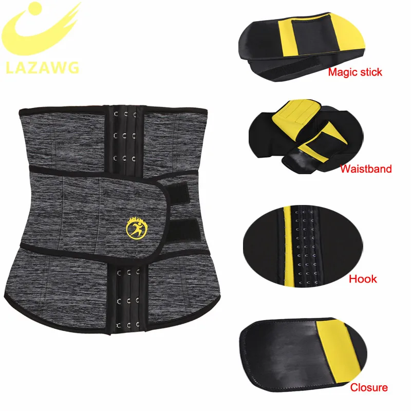 LAZAWG Women Waist Trainer Neoprene Belt Weight Loss Cincher Body Shaper Tummy Control Strap Slimming Sweat Fat Burning Girdle