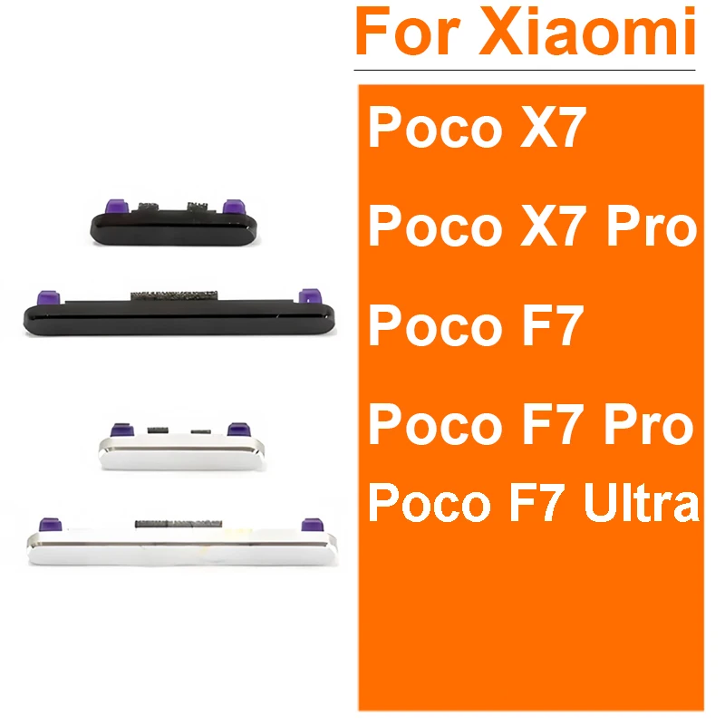On Off Power Volume Side Button For Xiaomi Poco x7 Poco x7 f7 Pro F7 Ultra Durable Side Button Repair Connection Mobile Phone