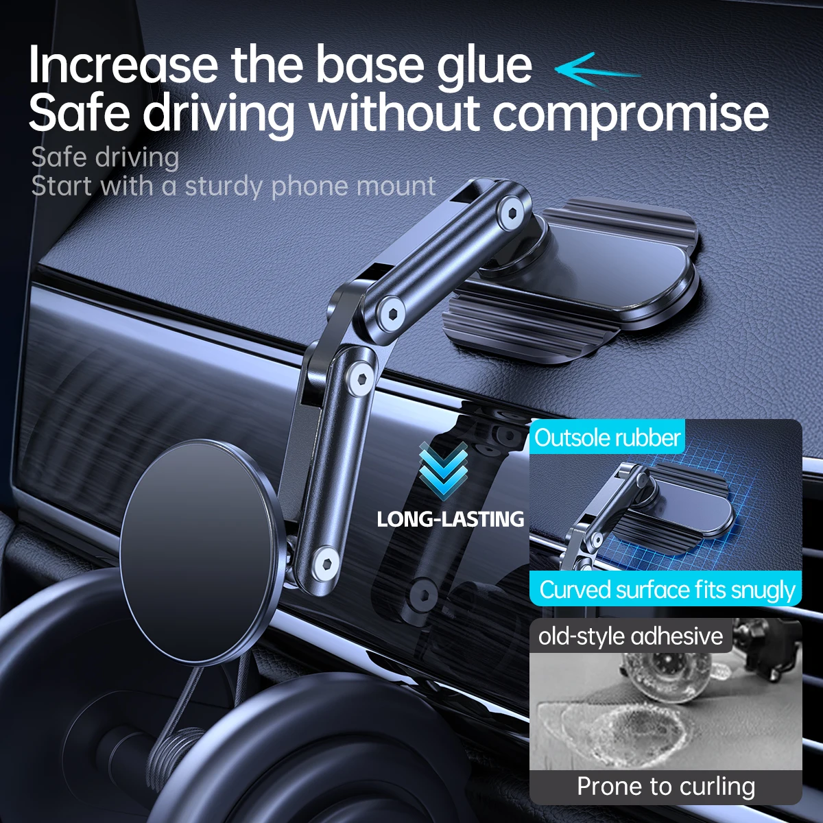 

360° Rotation Magnetic Car Phone Holder Foldable Stand Dashboard Cellphone Bracket For Magsafe iPhone 17 16 15 14 13 12 Pro Max