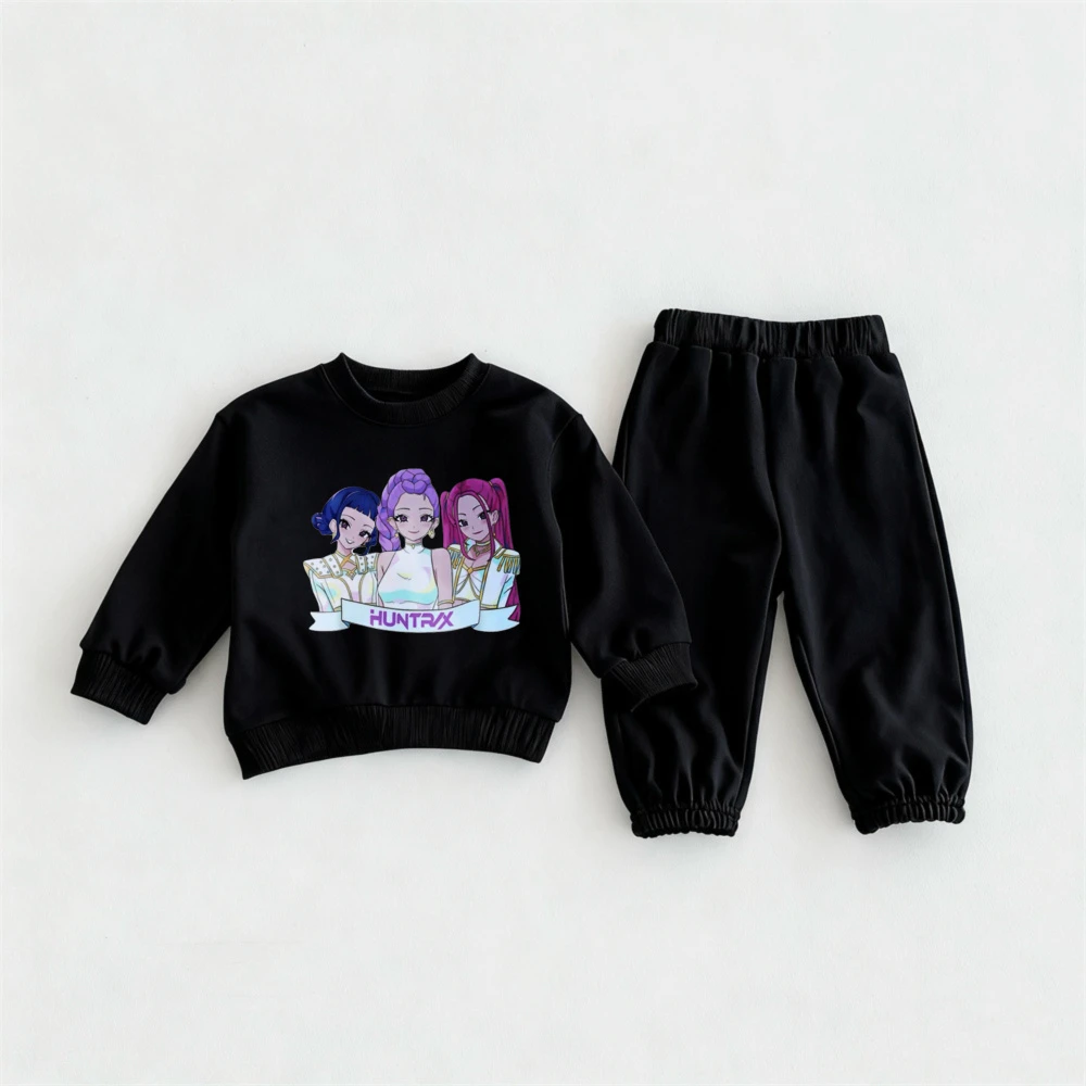 الأطفال الخريف زي بلوزات جميلة بلون السراويل قطعتين مجموعة لباس خارجي طفل طويل الأكمام شيطان الصيادين بلايز + السراويل