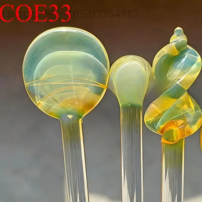 Yellow‑Green Color‑Changing Lampwork Glass Rod, High Borosilicate COE3.3 Fired Glass Rod for Glass Blowing DIY Craft Art Experim