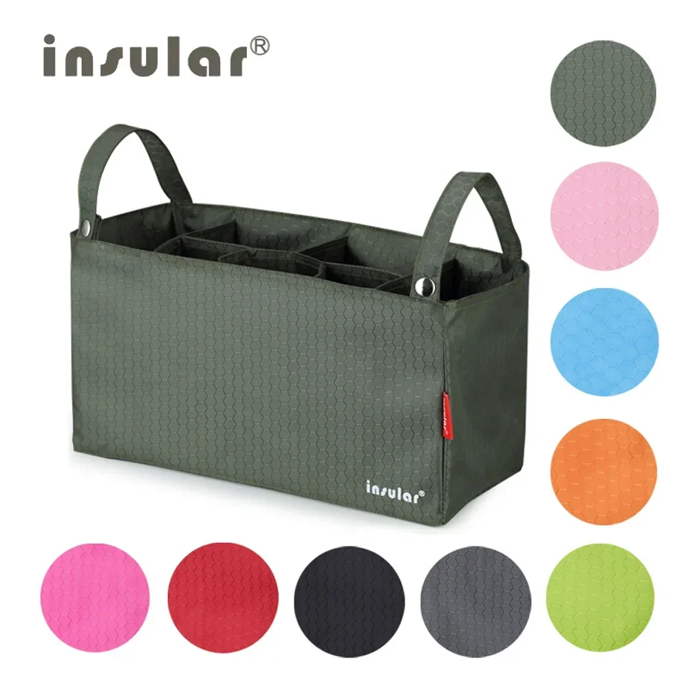 

Waterproof Cart hanging Portable 600D Polyester Mommy Travel Baby Diaper Bag Thermal Stroller Hanging Nappy Bag Inner Liner