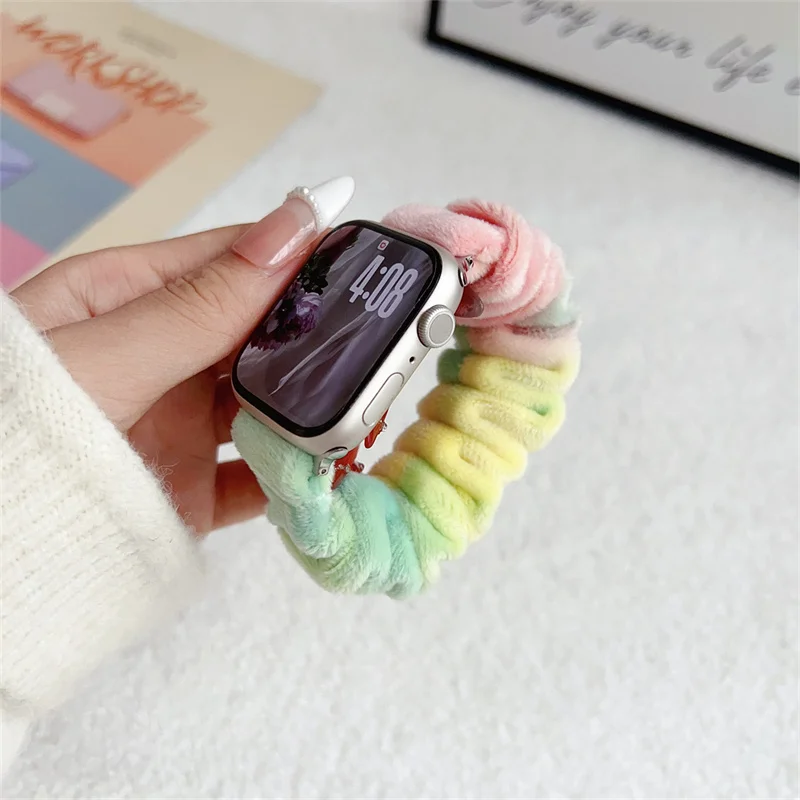 Y2k 한국 봉제 점차적인 색상 변경 스트랩, 애플 워치 42mm, 46mm, 49mm, 45, 44, 41, 아이워치 시리즈 10, 9, 8, SE, 7, 6 용