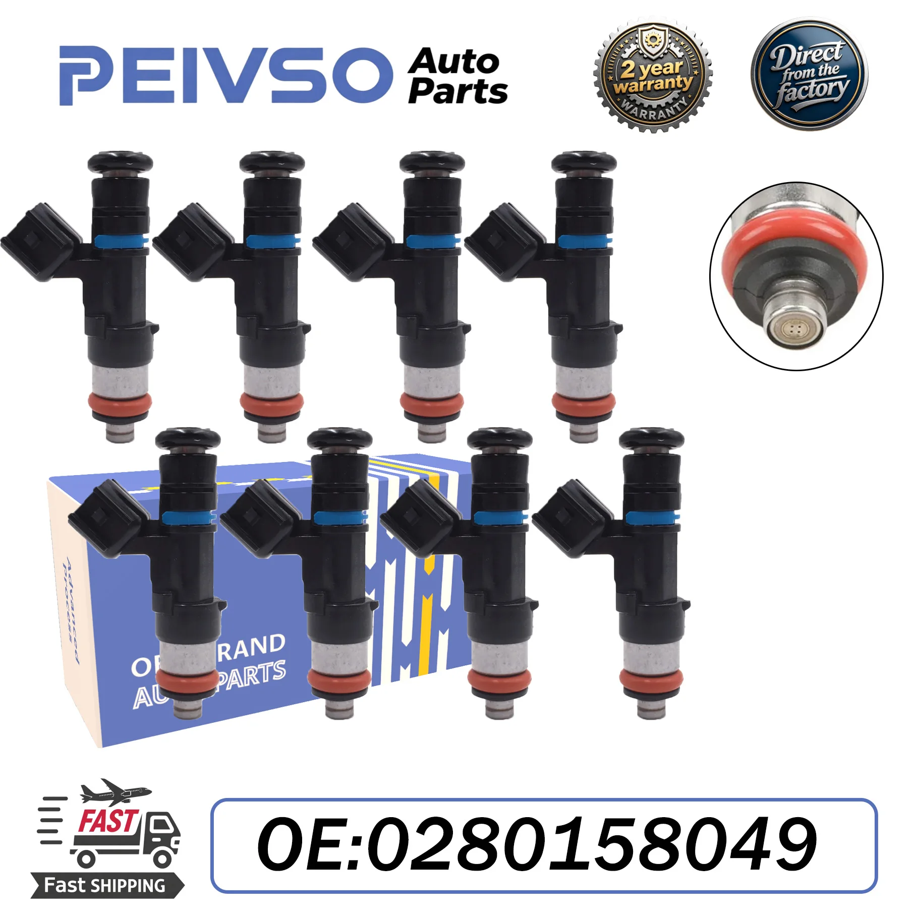 PEIVSO Direct from the factory 8PCS 32lb Fuel Injectors 0280158049 12569113 For Pontiac GTO C6 Corvette CTS-V