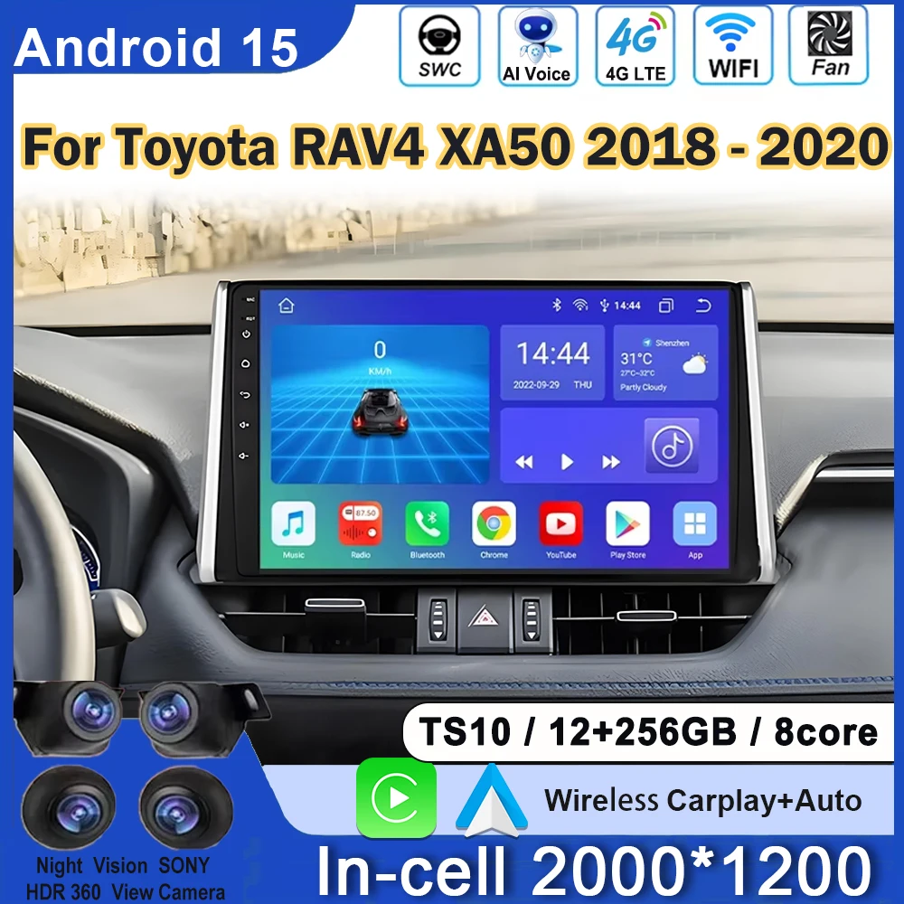 

Android Carplay Car Radio For Toyota RAV4 XA50 2018 2019 2020 Navigation Multimedia GPS Player Stereo No 2din DVD QLED Screen