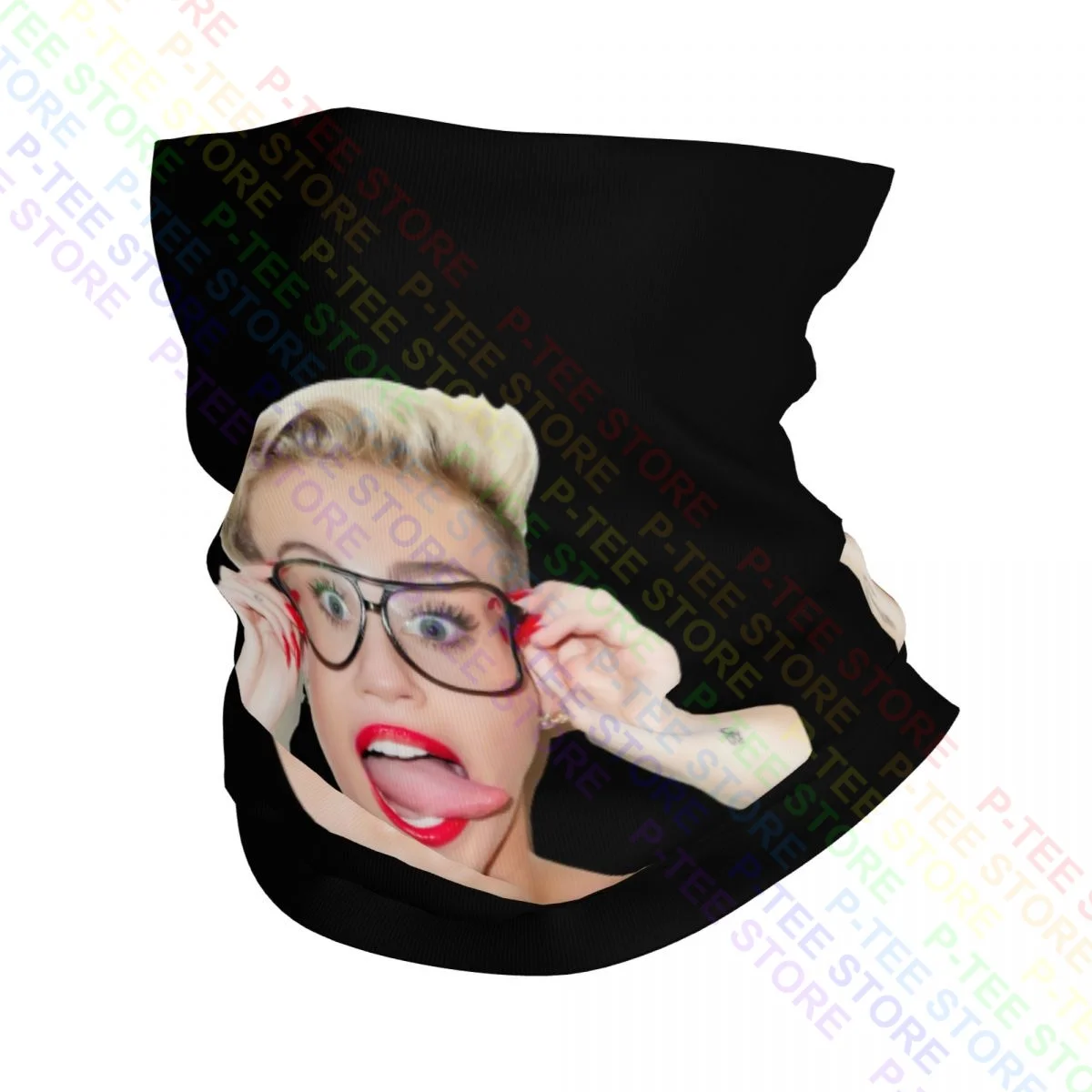 Miley Cyrus Tongue Out Bella Hannah Montana Neck Gaiter Bandana Scarf Face Mask Ski Running Outdoor Sports