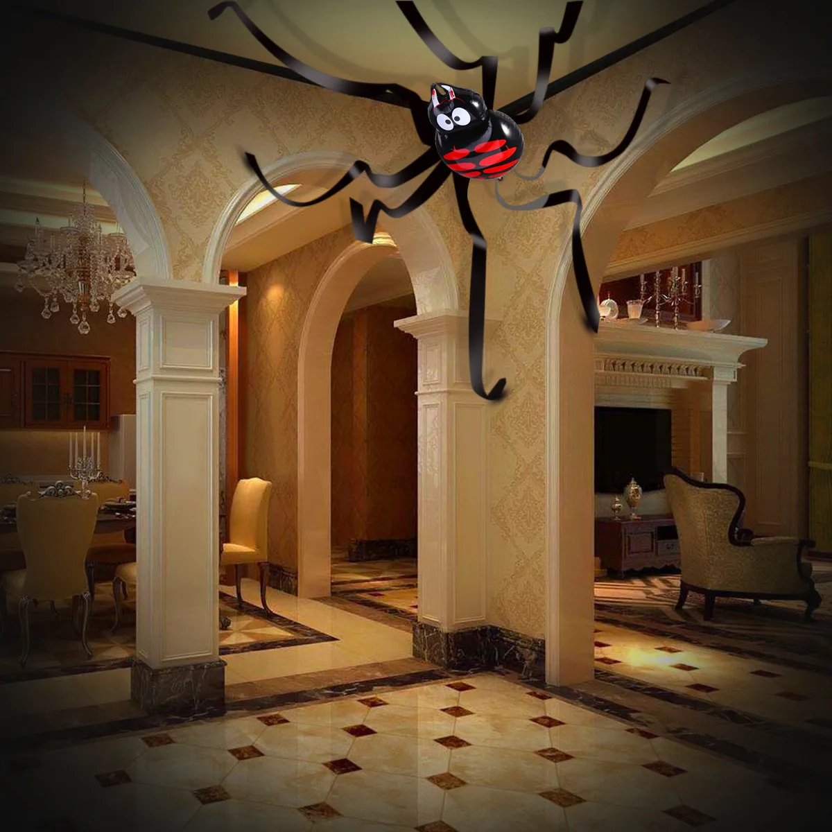 

Halloween Giant Spider Aluminum Film Balloon Reusable Mylar Inflatable Decoration for Haunted House Mylar Balloon