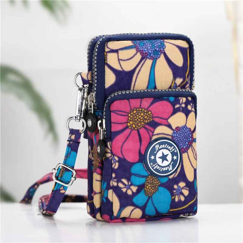 Put mobile phone bag lady summer messenger mini bag package mobile phone cloth bag hang neck wrist change purse vertical money