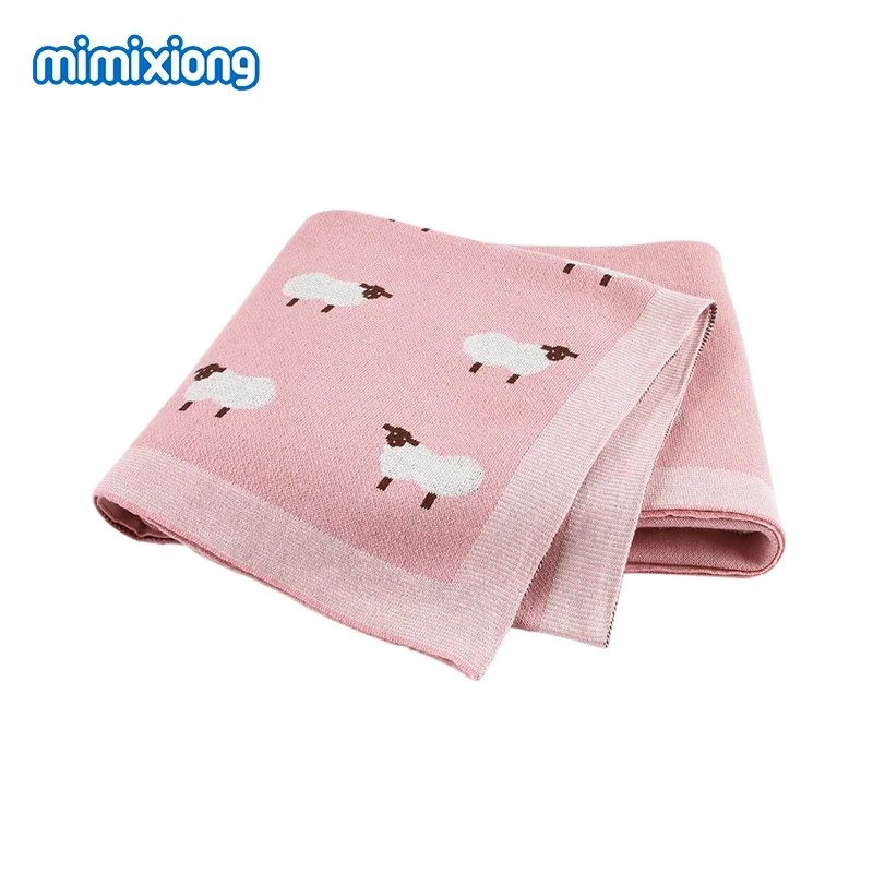 Babydecken Neugeborenen Cartoon Swaddle Wrap Monatliche Decken 100% Baumwolle Gestrickte Kleinkind Kleinkind Outdoor Spielen Clip Matten 100*80 cm