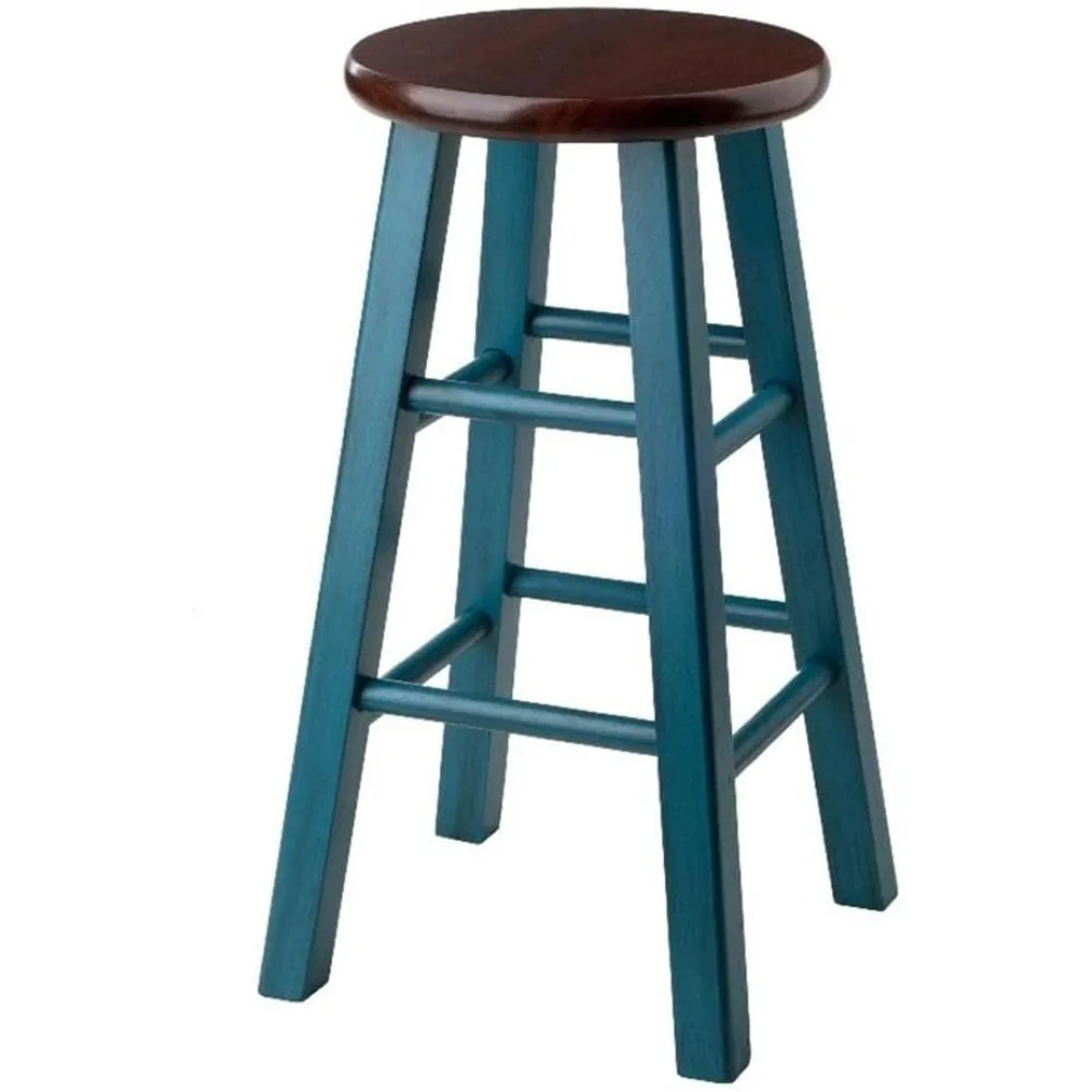 

Wood Ivy model name Stool Rustic Teal/Walnut 13.4x13.4x24.2